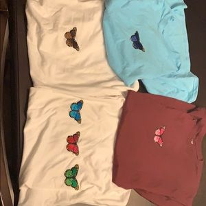 Iron butterfly appliqué shirts